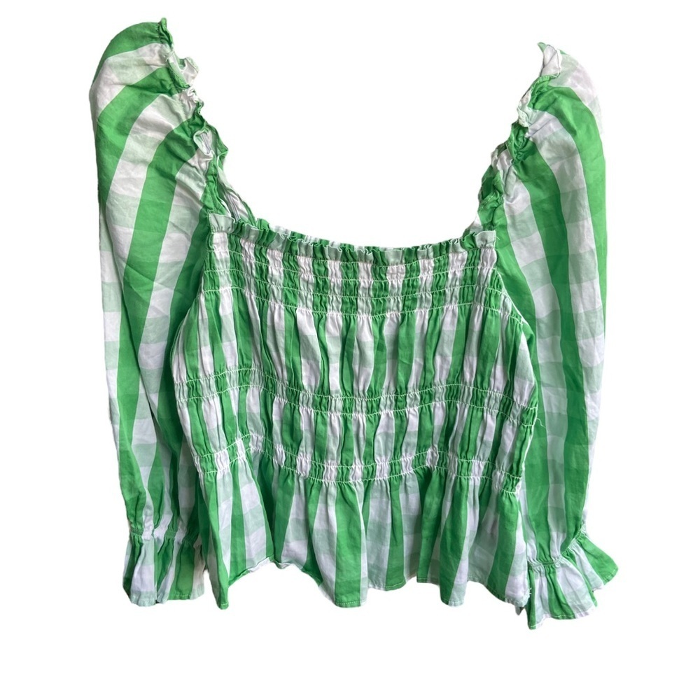 Who What Wear Smocked Peplum Puff Sleeve Top Large - Picture 6 of 10